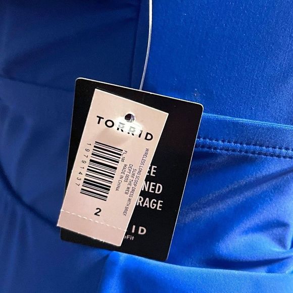 Torrid Blue Active Wireless Scoop Back One Piece Swimsuit Size 2 2XL NWT - Picture 12 of 12